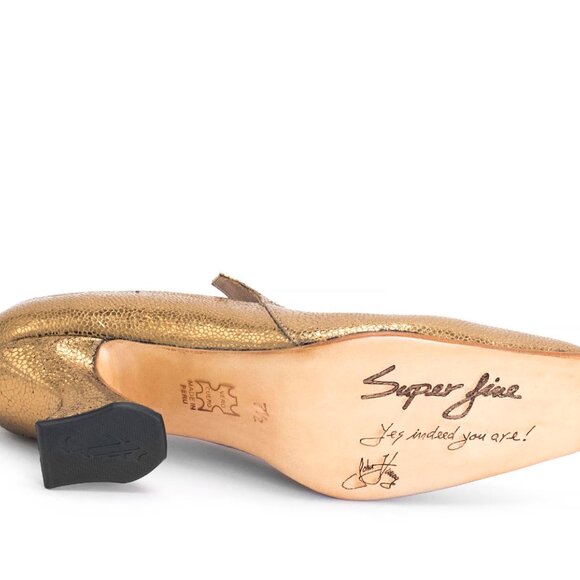 Fluevog, Super Fine Cardinal, Gold size 9 - Picture 6 of 12